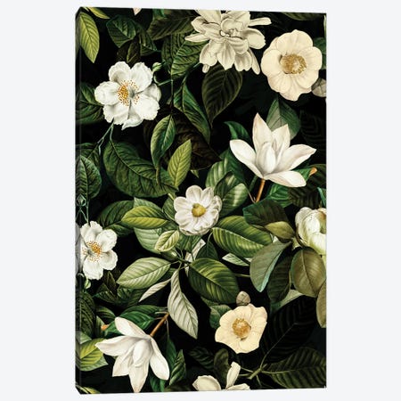 Vintage Night Magnolia Garden Canvas Print #UTA322} by UtArt Canvas Art Print