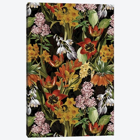 Vintage Night Springflowers Garden Canvas Print #UTA323} by UtArt Canvas Art Print