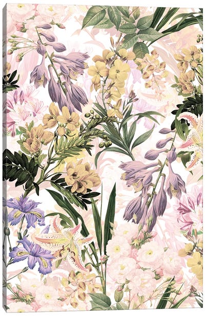 Blush Vintage Springflowers Garden Canvas Art Print - UtArt