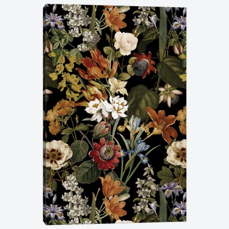 Vintage Springflowers Night Garden Canvas Print #UTA328} by UtArt Canvas Print