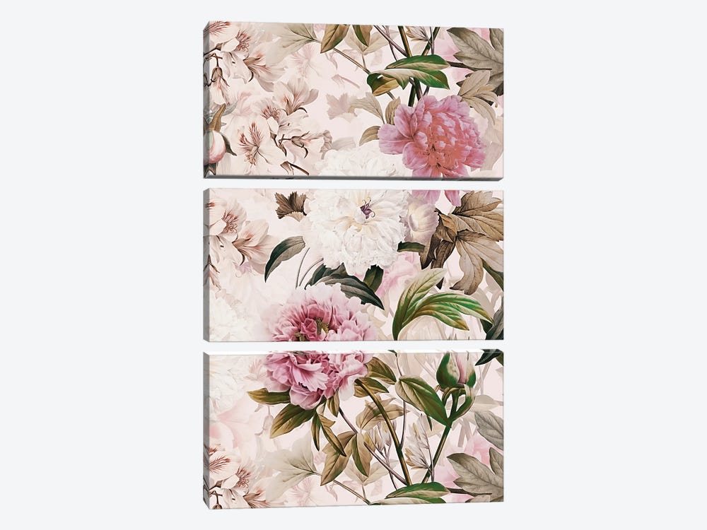 Blush Vintage Magnolia Garden by UtArt 3-piece Canvas Art