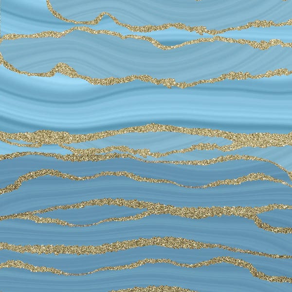 Baby Blue Mermaid Faux Marble Waves