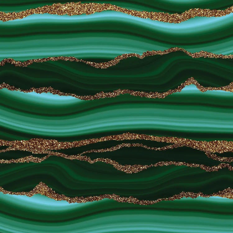 Malachite Mermaid Faux Marble Waves