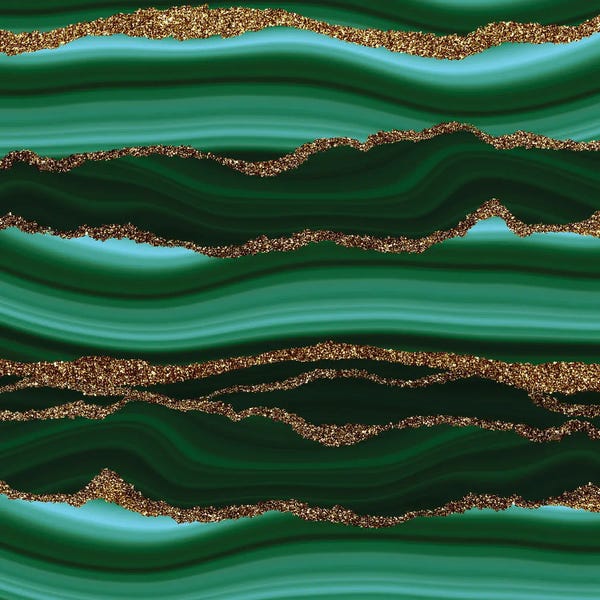 Agates, Geodes & Minerals: Malachite Mermaid Faux Marble Waves by UtArt