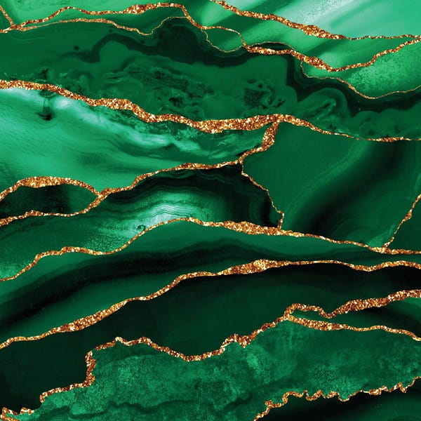 UtArt: Malachite Mermaid Faux Marble Landscape by UtArt