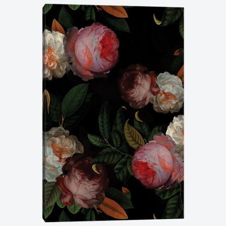Antique Jan Davidsz. De Heem Roses Night Garden Canvas Print #UTA34} by UtArt Canvas Wall Art