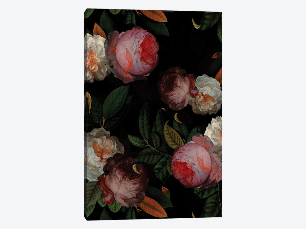 Antique Jan Davidsz. De Heem Roses Night Garden by UtArt 1-piece Canvas Art Print