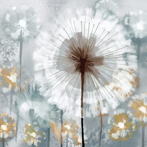 Modern Farmhouse Living Room: Dandelion Abstract I by UtArt