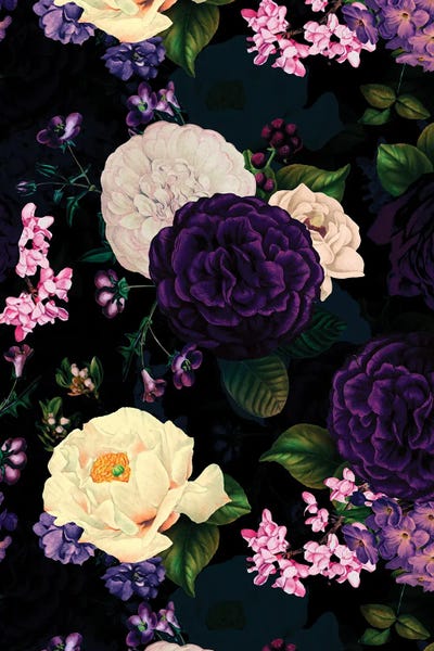 Antique Purple Dutch Night Garden by UtArt multi panel art