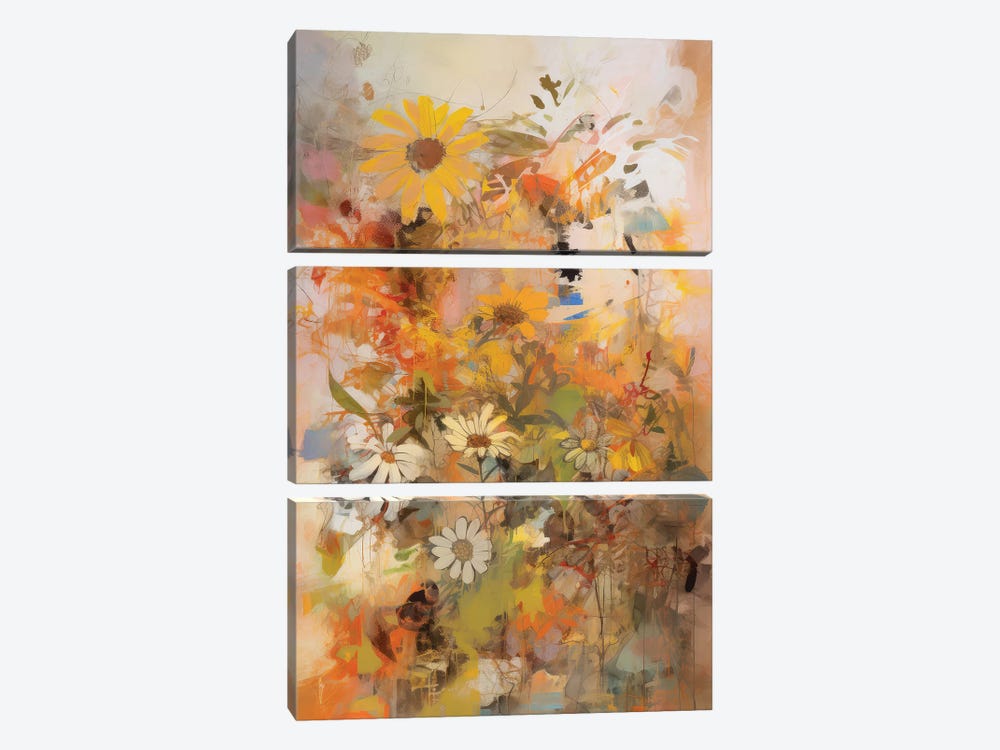 Floral Fantasia II by UtArt 3-piece Canvas Print