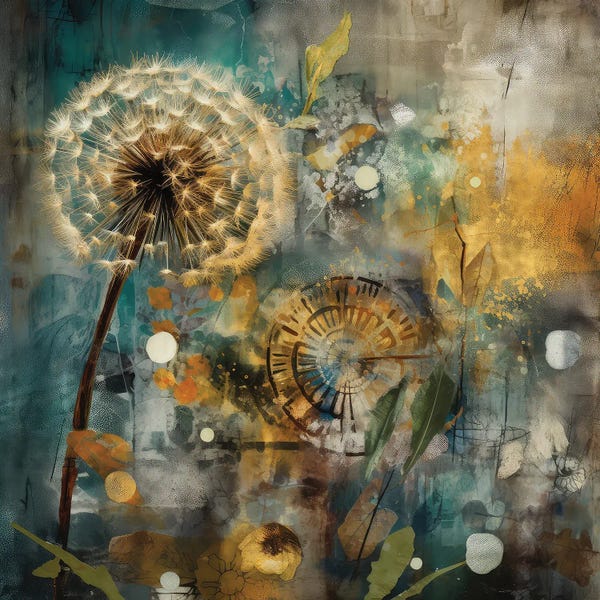 Gold Abstract Art: Enchanted Fluff by UtArt