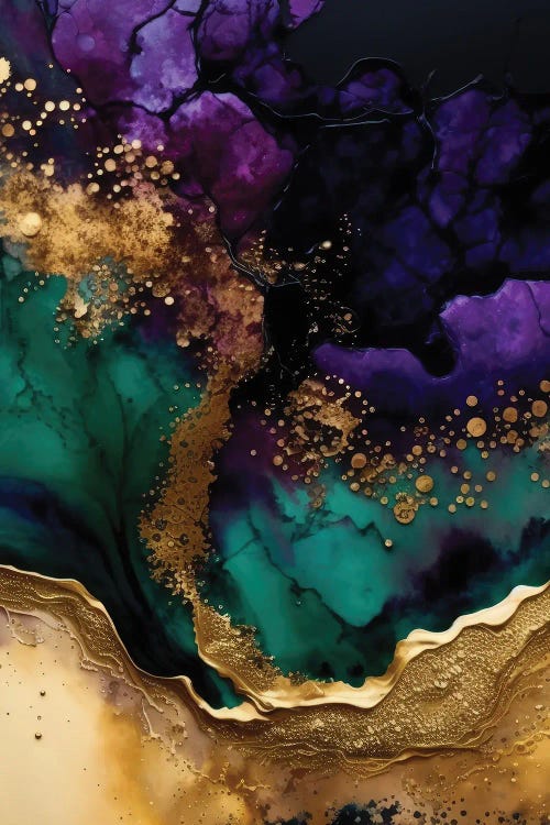 Gilded Aqua by UtArt wall art