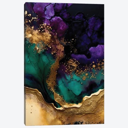 Gilded Aqua Canvas Print #UTA382} by UtArt Canvas Art Print