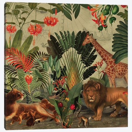 Nostalgic Jungle Canvas Print #UTA394} by UtArt Art Print