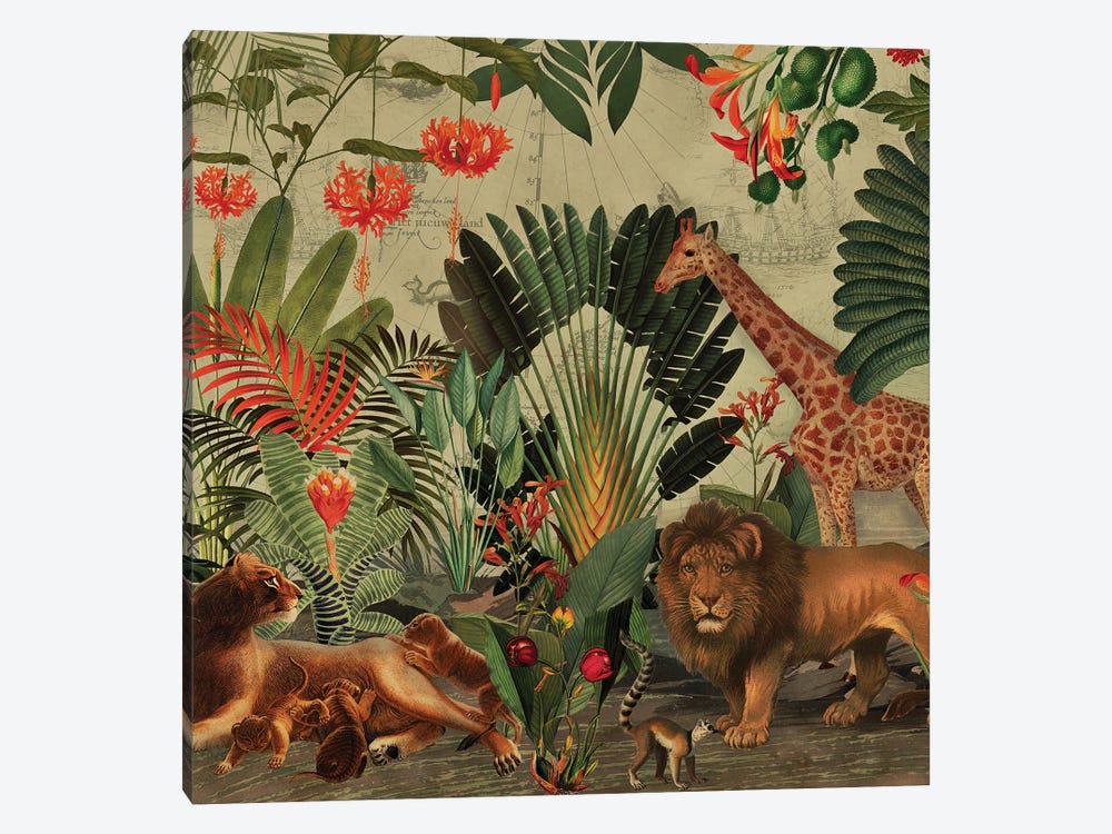 Nostalgic Jungle by UtArt 1-piece Canvas Art