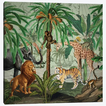Vintage Jungle Canvas Print #UTA395} by UtArt Art Print