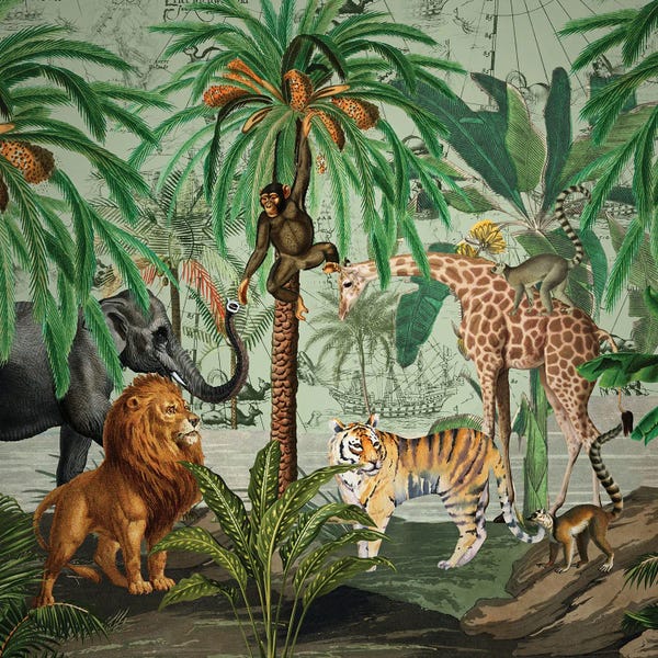 Monkeys: Vintage Jungle by UtArt