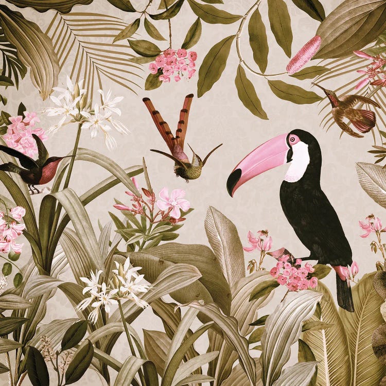 Toucan In Vintage Rainforest