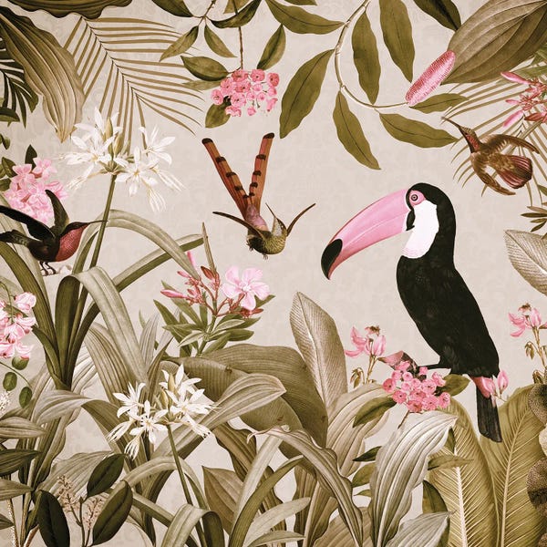 UtArt: Toucan In Vintage Rainforest by UtArt