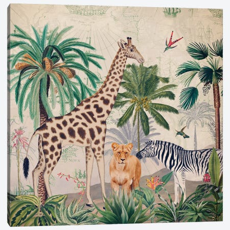 African Vintage Jungle Canvas Print #UTA401} by UtArt Canvas Art