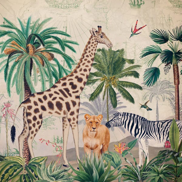 Vintage Animal Illustrations: African Vintage Jungle by UtArt