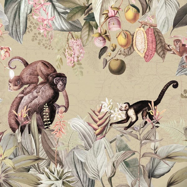 Monkeys: Happy Monkeys In Nostalgic Jungle by UtArt