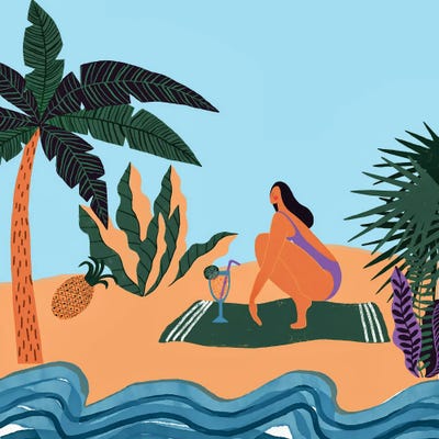 At The Beach by UtArt canvas print