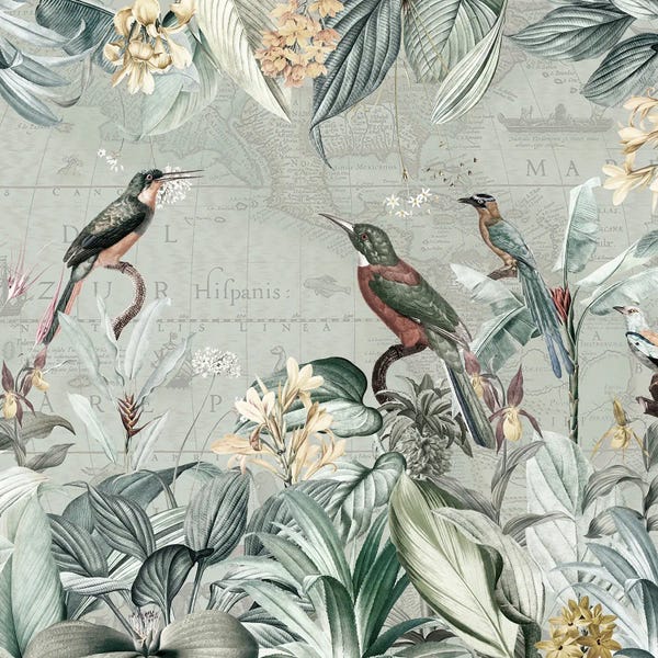 UtArt: Exotic Birds In Nostalgic Jungle by UtArt