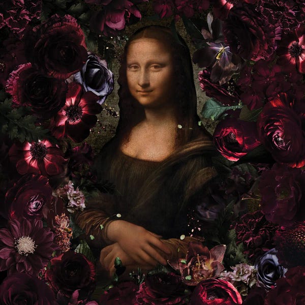 UtArt: Mona Lisa In Night Flower Garden by UtArt