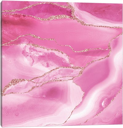 Beautiful Pink Agate And Marble Canvas Art Print