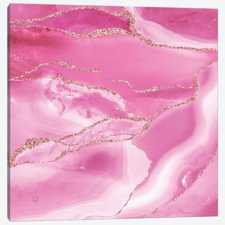 Beautiful Pink Agate And Marble Canvas Print #UTA42} by UtArt Canvas Wall Art