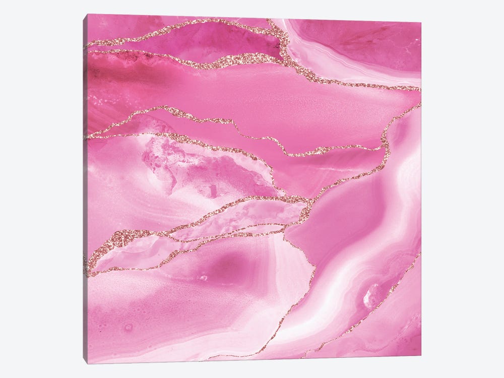 Beautiful Pink Agate And Marble by UtArt 1-piece Canvas Art