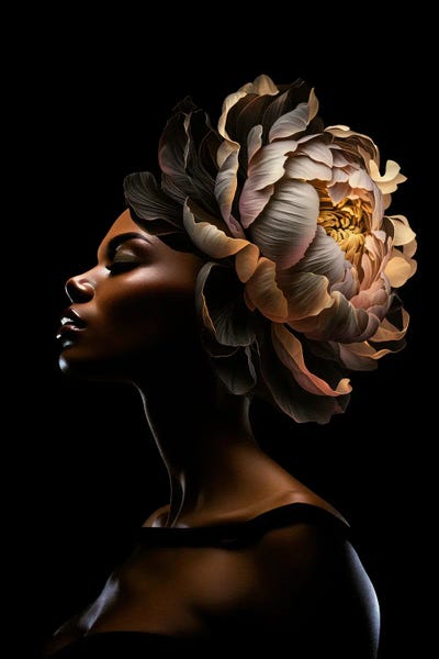 Dark Beauty by UtArt framed canvas print