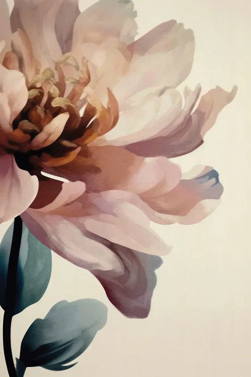 Blush Abstract Dahlia Flower by UtArt wall art