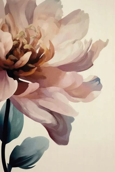 UtArt: Blush Abstract Dahlia Flower by UtArt