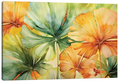 Watercolor Monstera Leaves I Canvas Art Print - UtArt