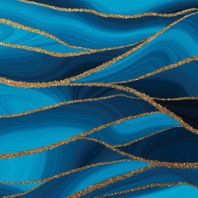 Blue Agate And Marble Landscape by UtArt framed canvas print