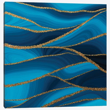 Blue Agate And Marble Landscape Canvas Print #UTA45} by UtArt Canvas Print