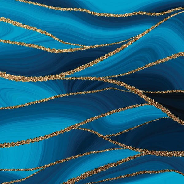 UtArt: Blue Agate And Marble Landscape by UtArt