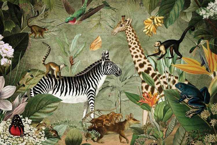 African Exotic Jungle Safari by UtArt wall art