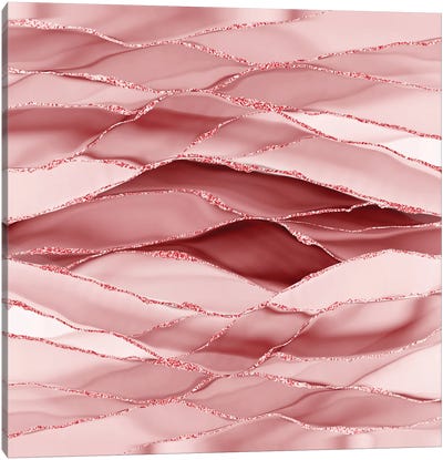 Blush Agate Mermaid Slices Canvas Art Print - Rose Gold Art