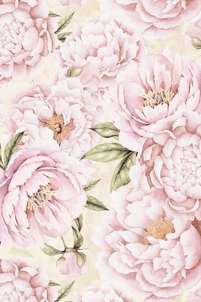 Blush Peonies On Yellow
