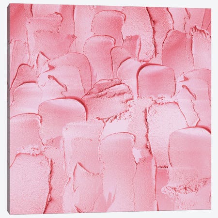 Blush Pink Hand Painted Metallic Strokes Canvas Print #UTA60} by UtArt Canvas Art