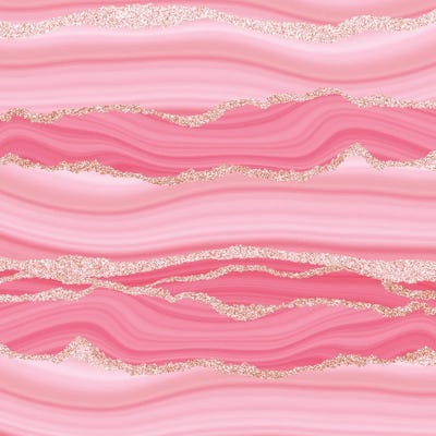 Blush Pink Marble Slices With Gold Glitter Veins by UtArt framed canvas print