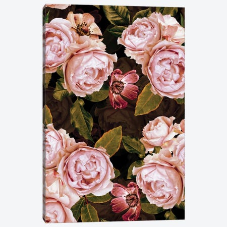 Blush Real Night Roses Garden Canvas Print #UTA62} by UtArt Canvas Art