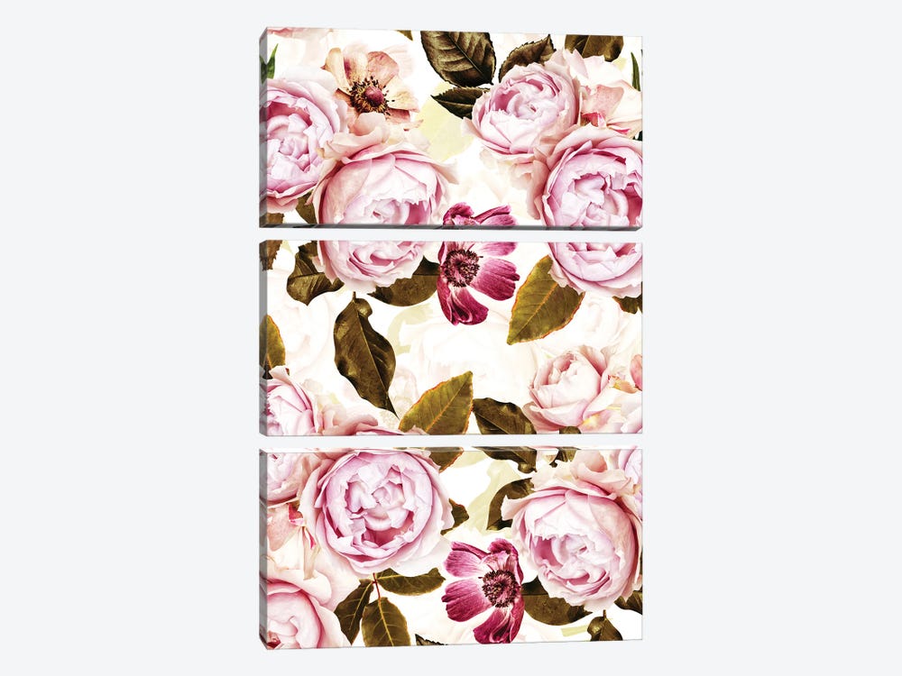 Blush Real Roses I by UtArt 3-piece Art Print