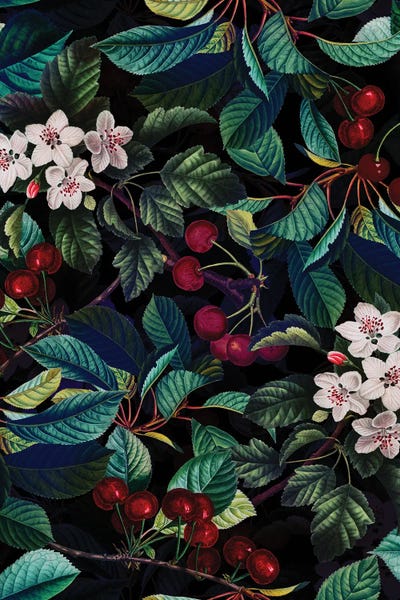 Cherry Blossoms: Cherry Blossoms Night Garden by UtArt