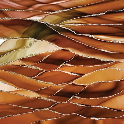 Copper Agate Mermaid Slices by UtArt framed canvas print