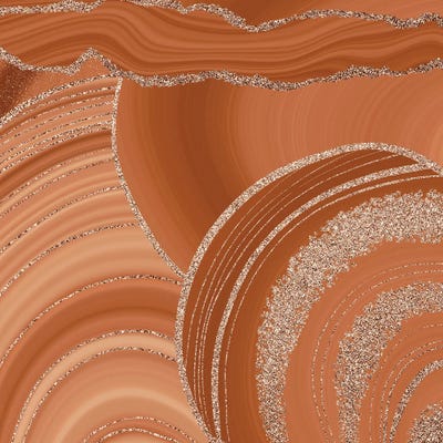 Copper Agate Mermaid Slices Landscape by UtArt framed canvas print