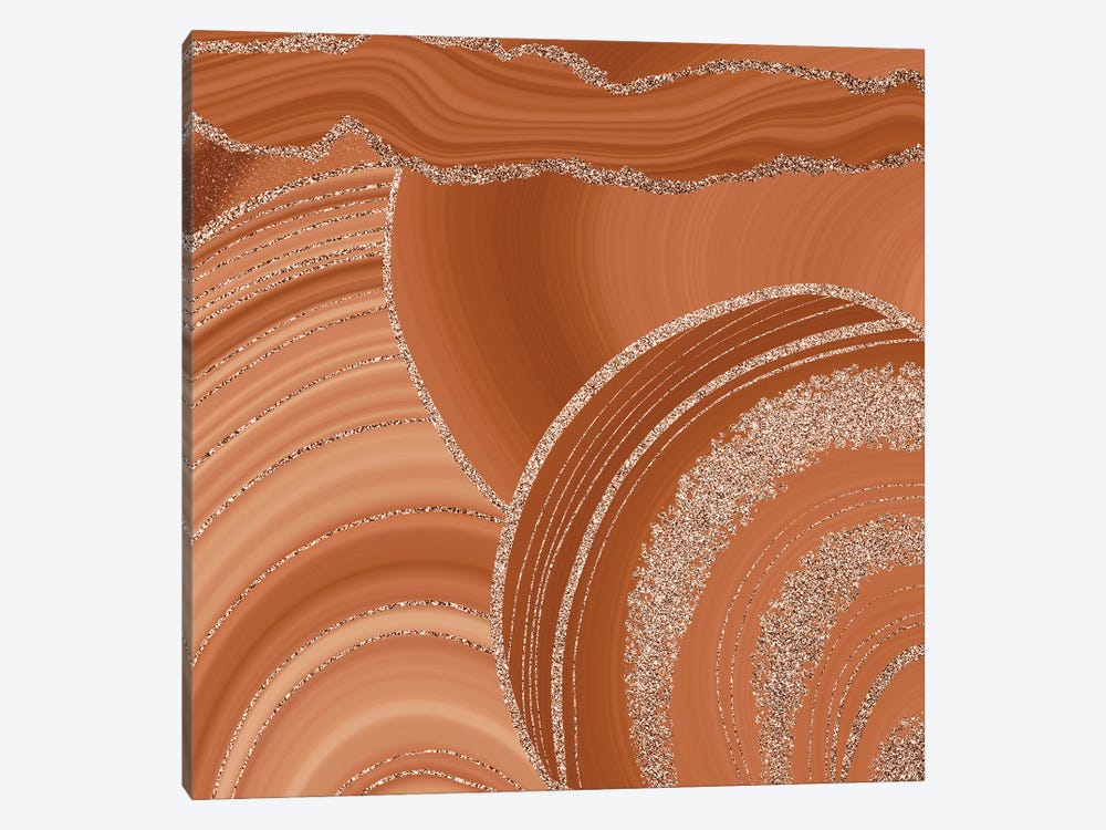 Copper Agate Mermaid Slices Landscape by UtArt 1-piece Canvas Wall Art